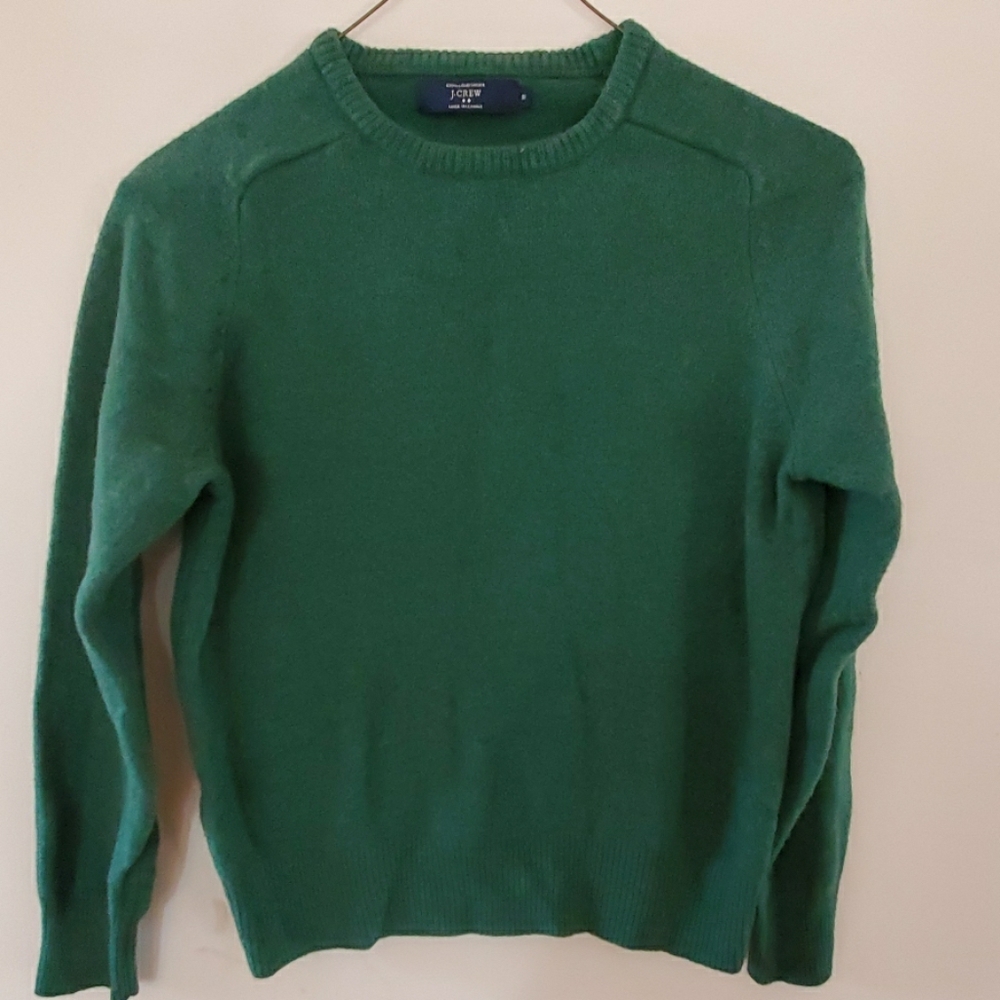 Green Lambs Wool Crewneck Sweater - Style A9128